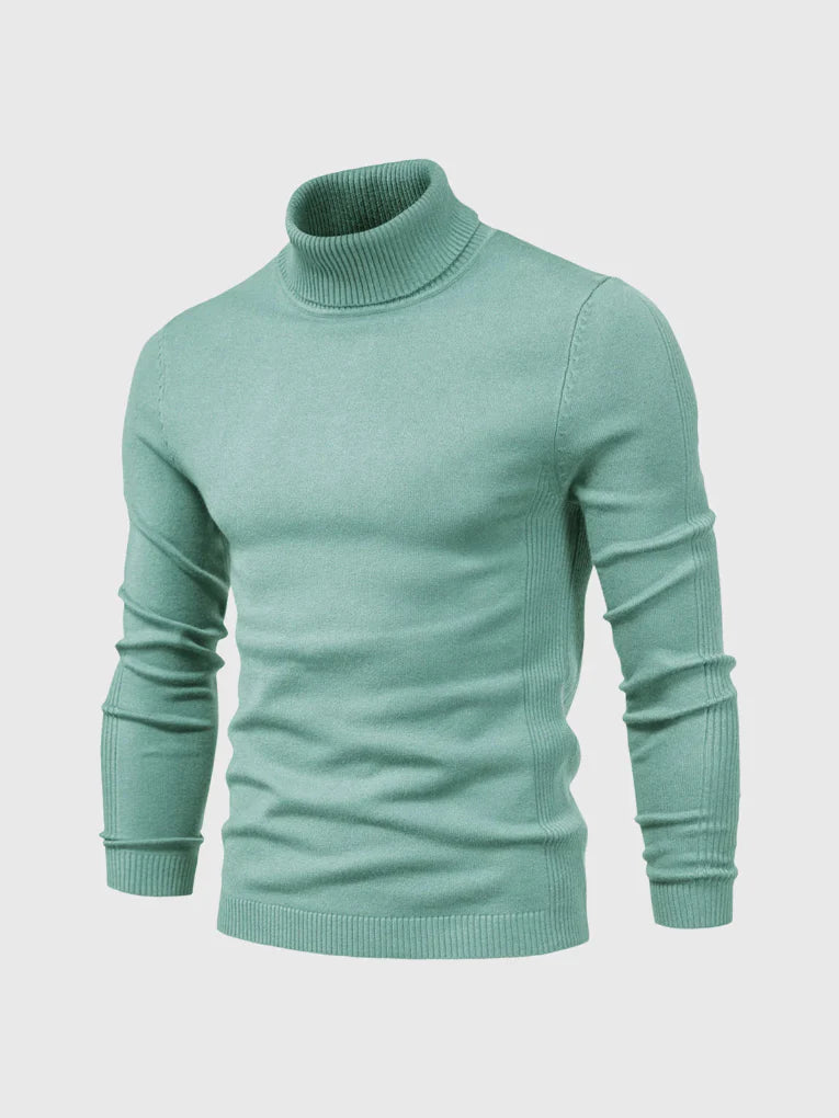 Suéter de Cuello Alto para Hombres – Lavable y Versátil