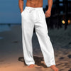 Pantalones de lino de corte holgado con cordón