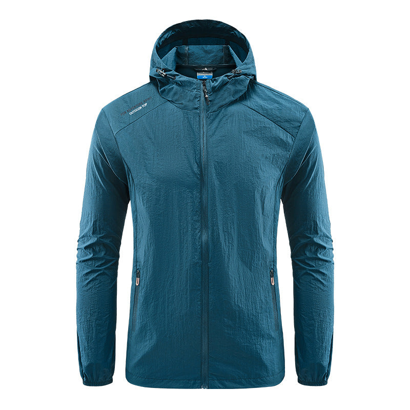 Chaqueta de verano con capucha ultraligera a prueba de viento y sol para hombres