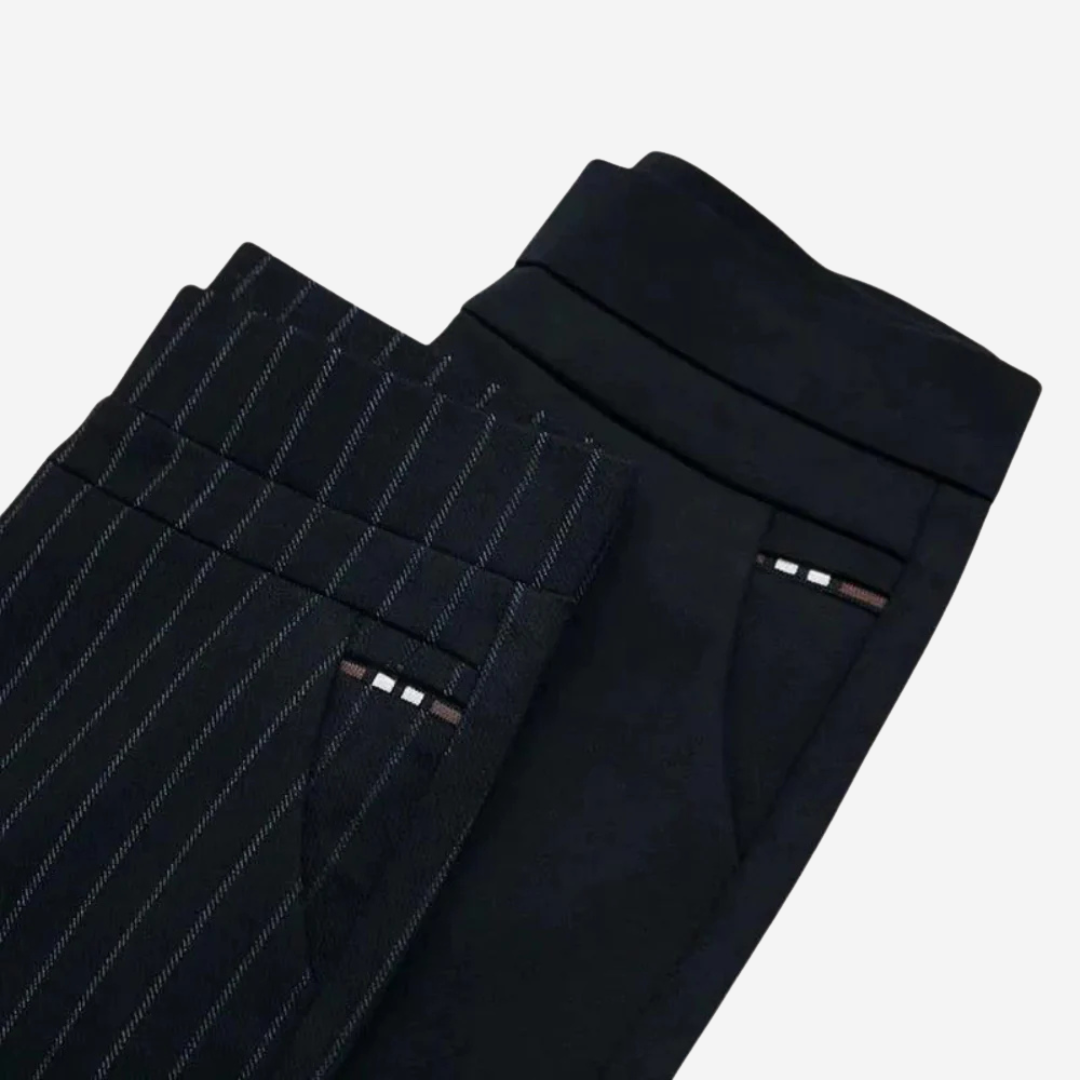 Pantalones elásticos de cintura alta con corte cómodo