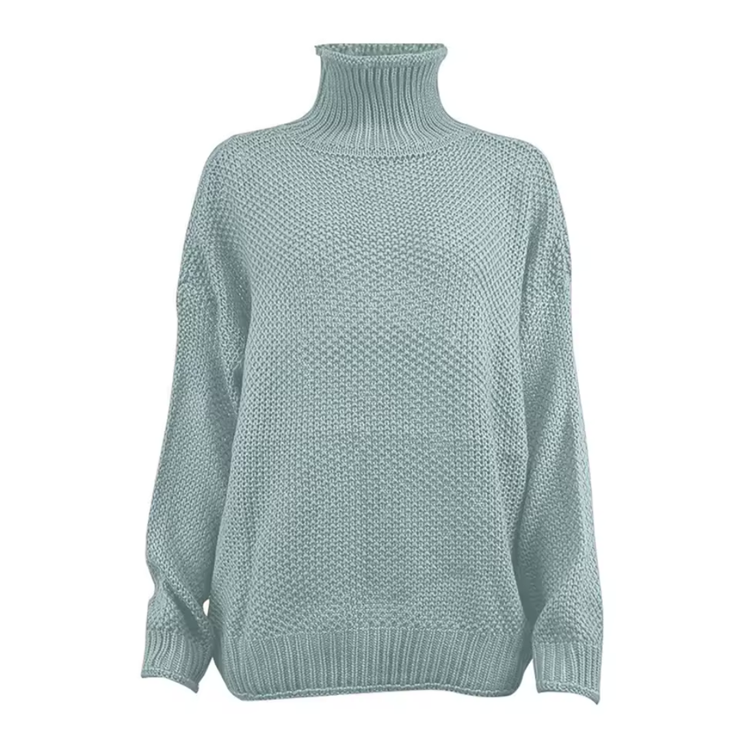 Jersey de punto de cuello alto para mujer, vista de conjunto
