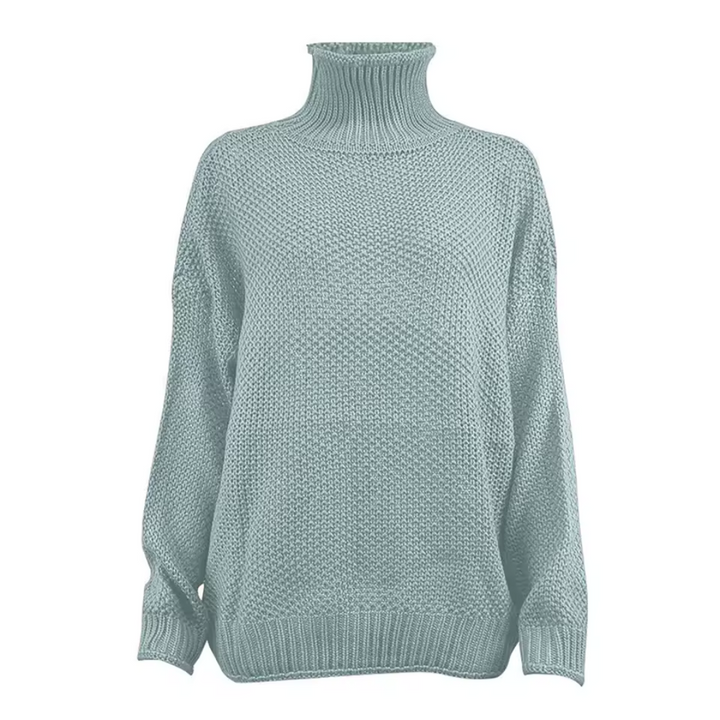 Jersey de punto de cuello alto para mujer, vista de conjunto