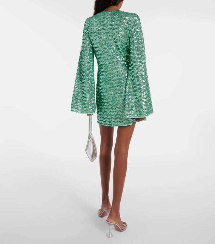 Vestido de Fiesta V‑De Lentejuelas Glamoroso