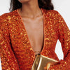Vestido de Fiesta V‑De Lentejuelas Glamoroso