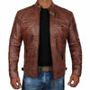 Chaqueta de moto resistente para hombre con bolsillos con cremallera