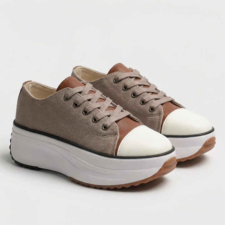 Platavy - Zapatillas deportivas con plataforma y cordones para mujer