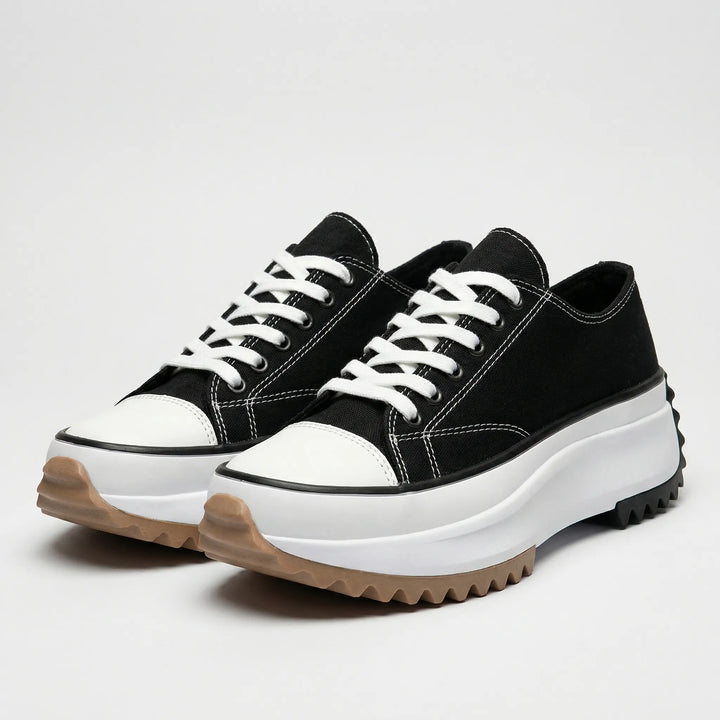 Platavy - Zapatillas deportivas con plataforma y cordones para mujer