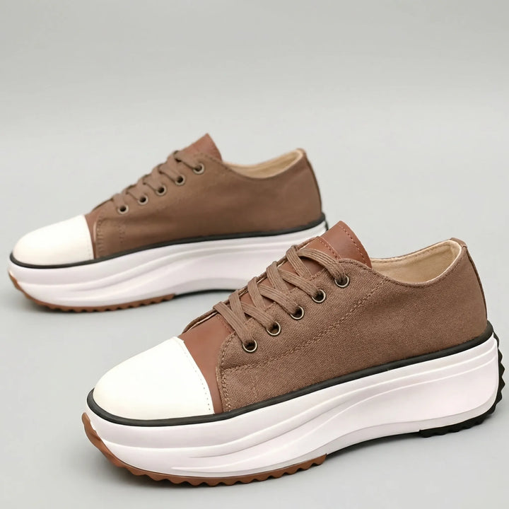 Platavy - Zapatillas deportivas con plataforma y cordones para mujer