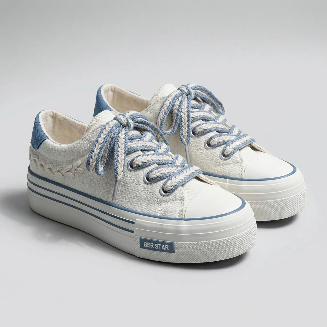 Platieva - Zapatilla con cordones y plataforma gruesa