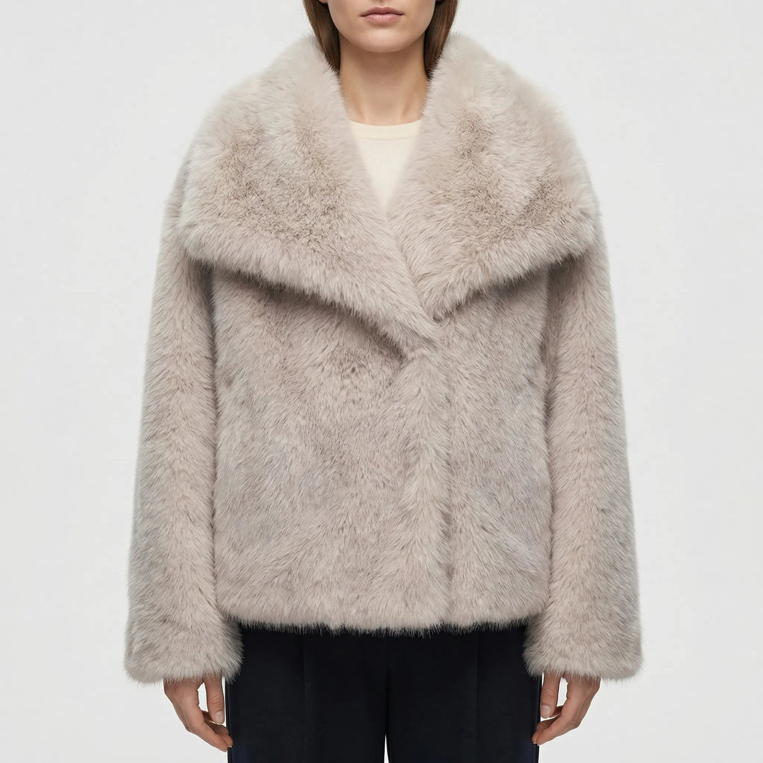 Plushova - Chaqueta de invierno semi-ajustada de piel sintética