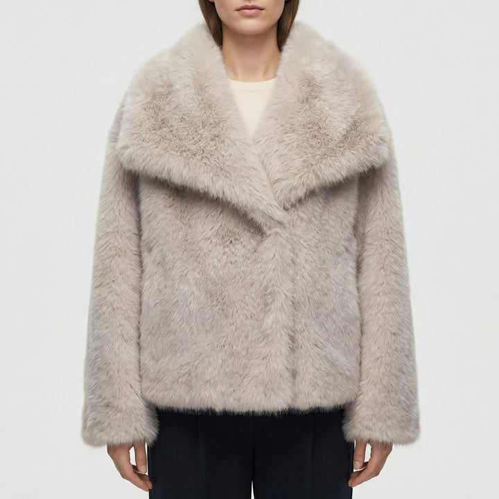 Plushova - Chaqueta de invierno semi-ajustada de piel sintética