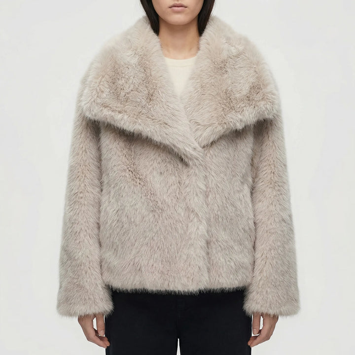 Plushova - Chaqueta de invierno semi-ajustada de piel sintética