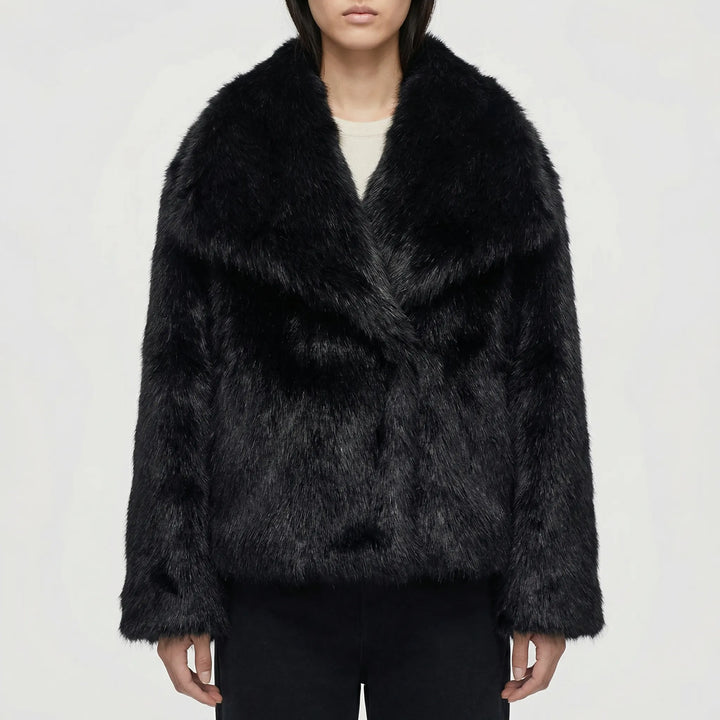 Plushova - Chaqueta de invierno semi-ajustada de piel sintética