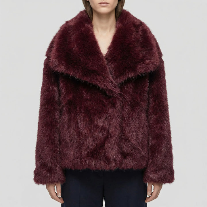 Plushova - Chaqueta de invierno semi-ajustada de piel sintética