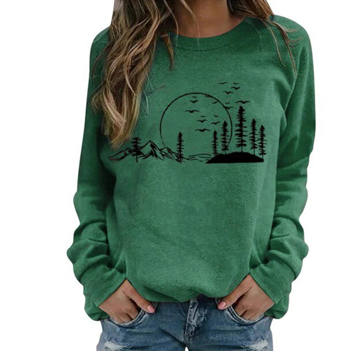 Cómodo jersey de mujer con cuello redondo