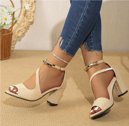 Sophie – Tacones Bloque Abiertos para Mujeres | Correa al Tobillo