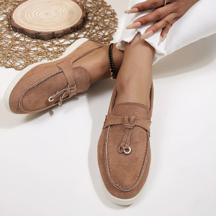 Mocasines de piel marrones para mujer