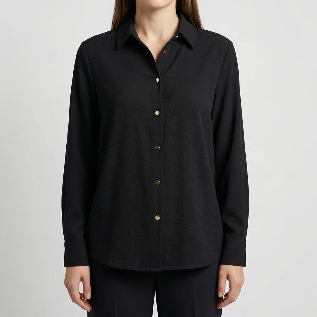 Camisa de manga larga acolchada con botones de Quiltonelle