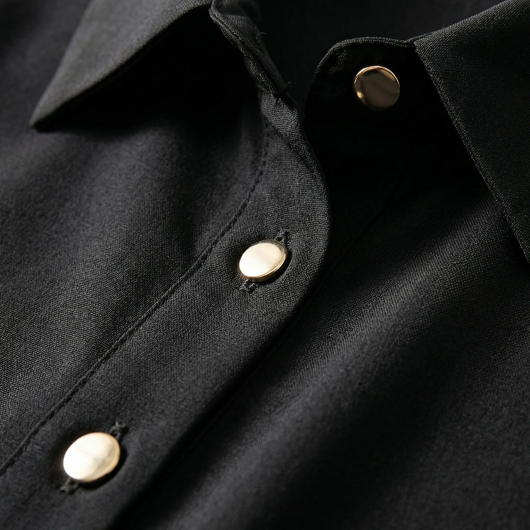 Camisa de manga larga acolchada con botones de Quiltonelle