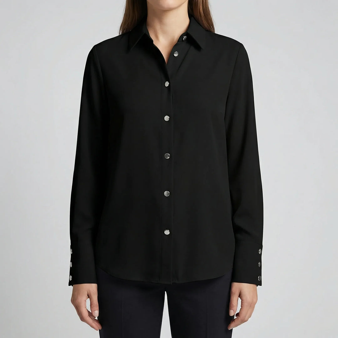 Camisa de manga larga acolchada con botones de Quiltonelle