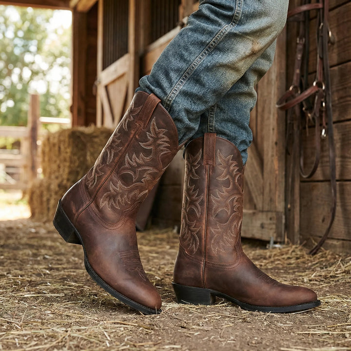 Rangelon - Bota vaquera estilo western sin cordones