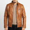 Chaqueta Estilo Moto Ajuste Clásico para Hombres