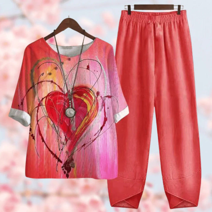 Conjunto de dos piezas con estampado floral vintage