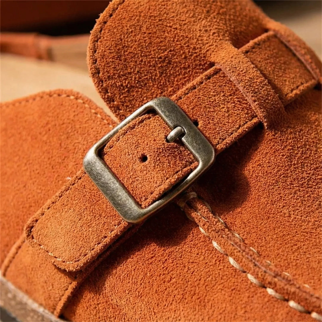 Retrolace - Mules planas sin cordones con hebilla retro