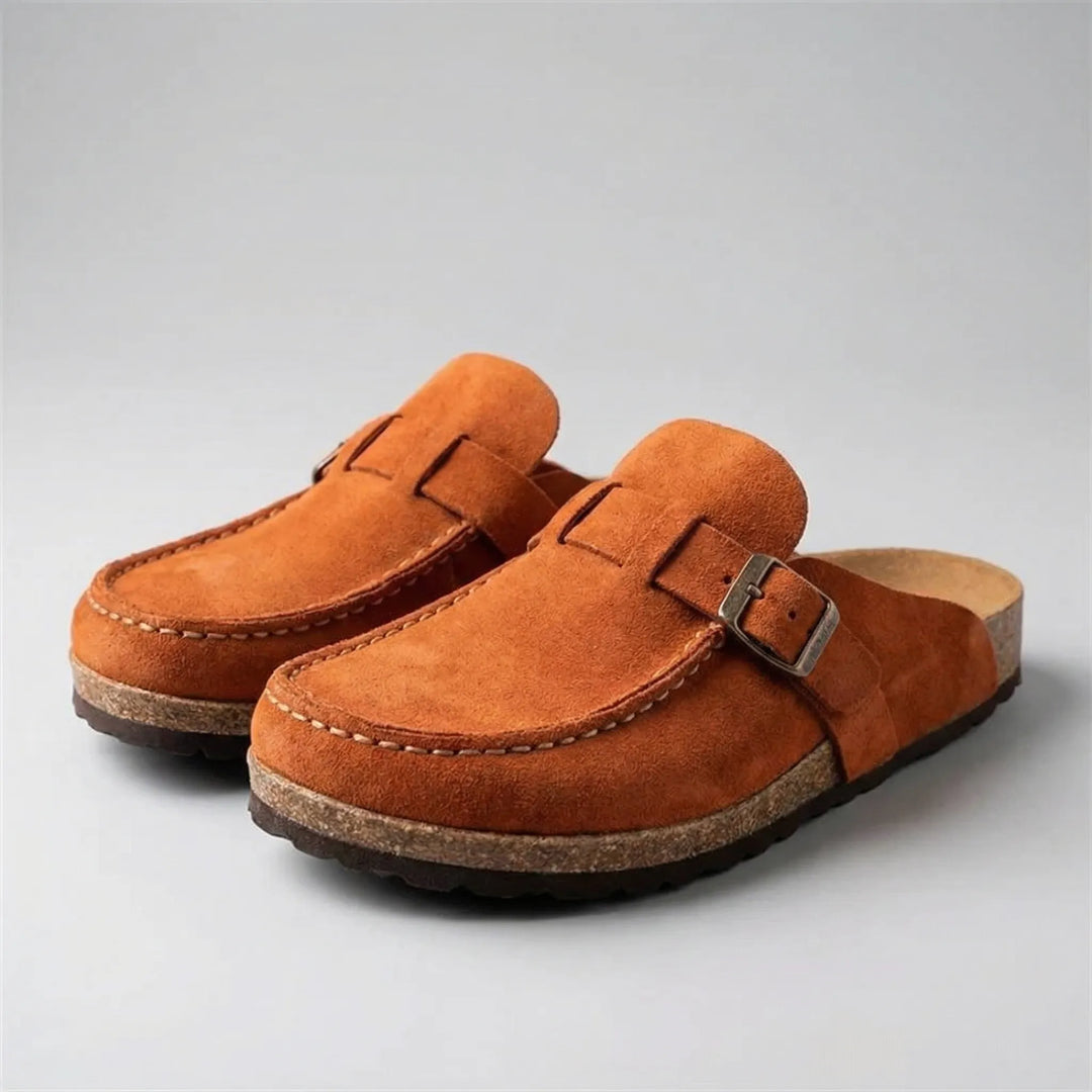 Retrolace - Mules planas sin cordones con hebilla retro