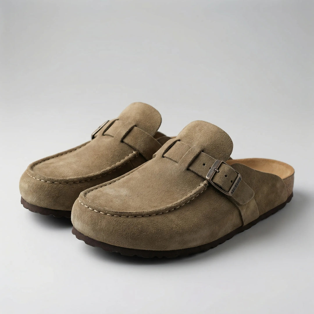 Retrolace - Mules planas sin cordones con hebilla retro