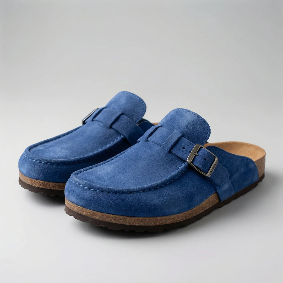 Retrolace - Mules planas sin cordones con hebilla retro
