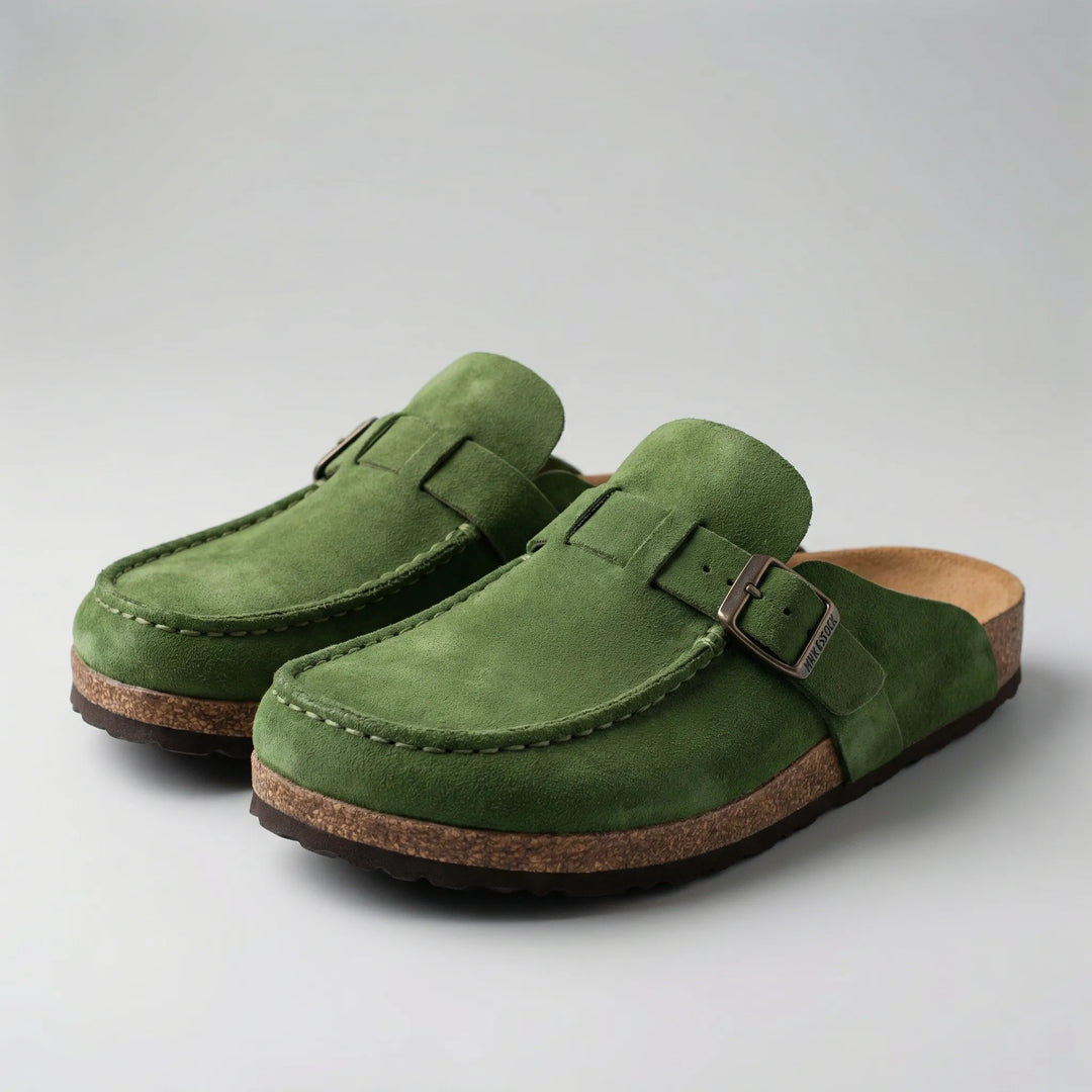 Retrolace - Mules planas sin cordones con hebilla retro