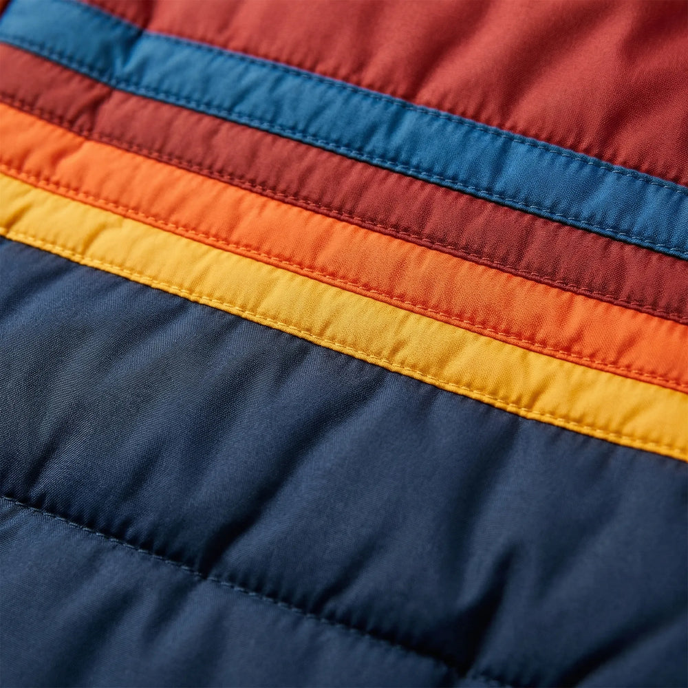 Retrova - Chaqueta acolchada retro a rayas con capucha