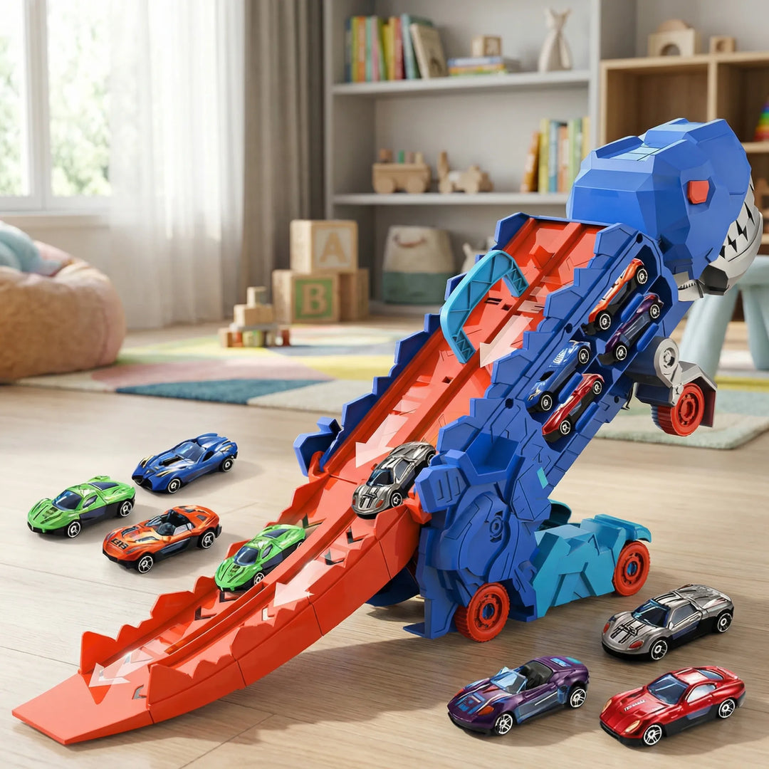 Rexlaunch - Juguete de transporte de dinosaurios transformable