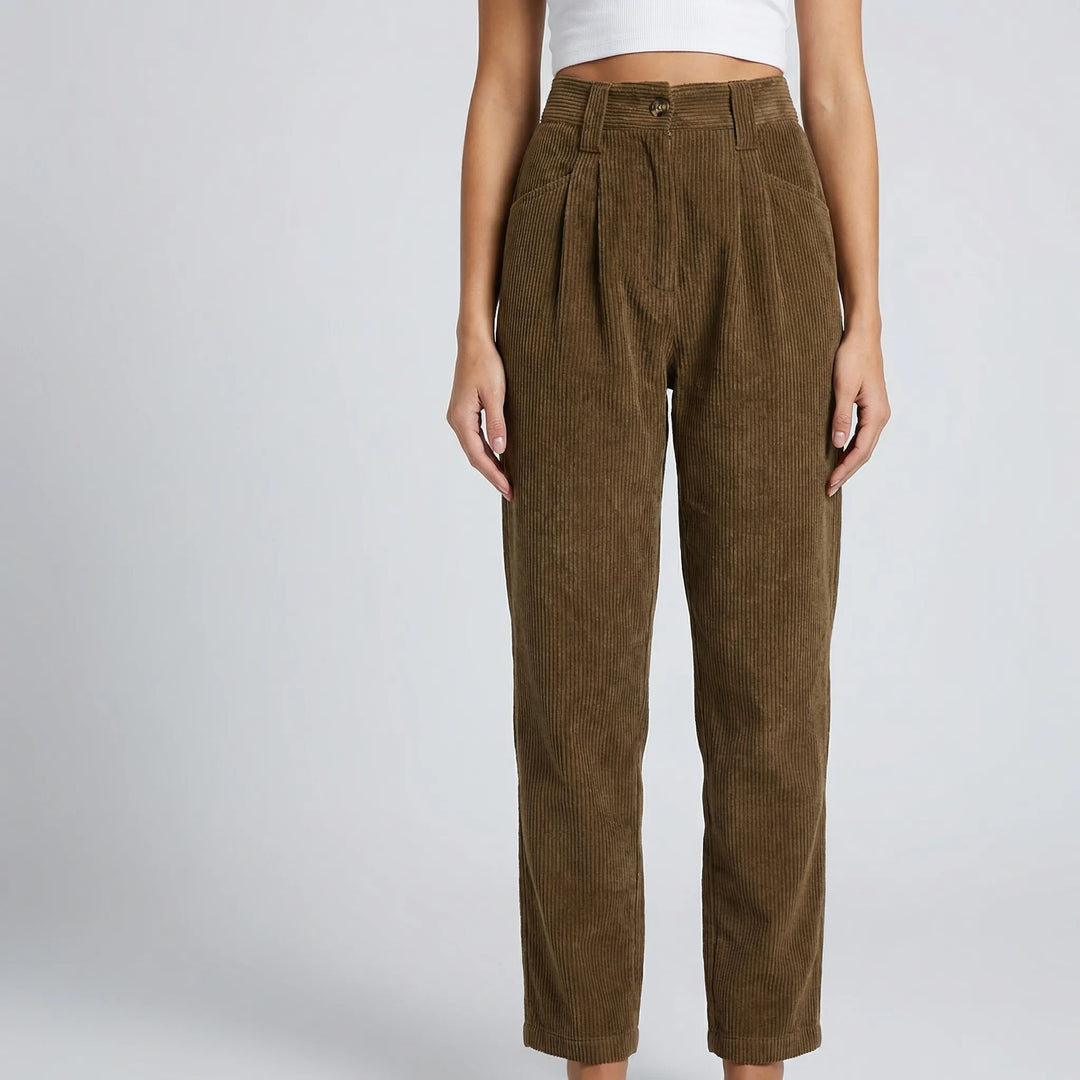 Ridgelle - Pantalones de pana de talle alto y pierna recta