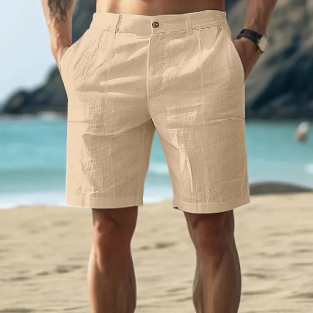 Pantalones Cortos de Lino Casuales para Hombres