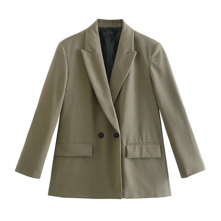 Elegante chaqueta de doble botonadura para mujer