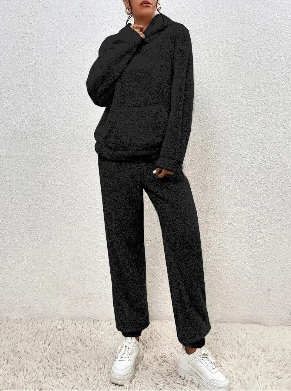 Pijama de felpa con capucha ultracómodo: elegancia acogedora para momentos de relax