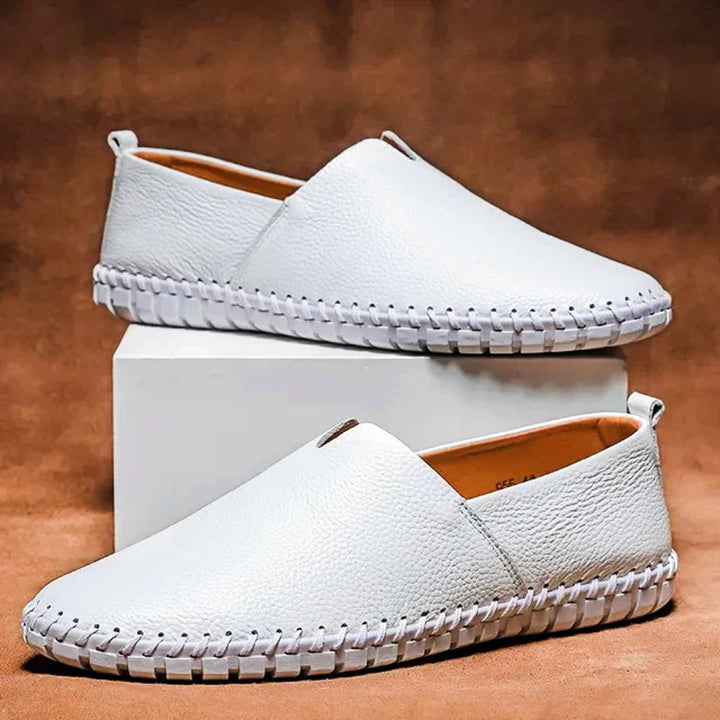 Mocasines Elegantes Mate de Cuero Genuino Sin Talón