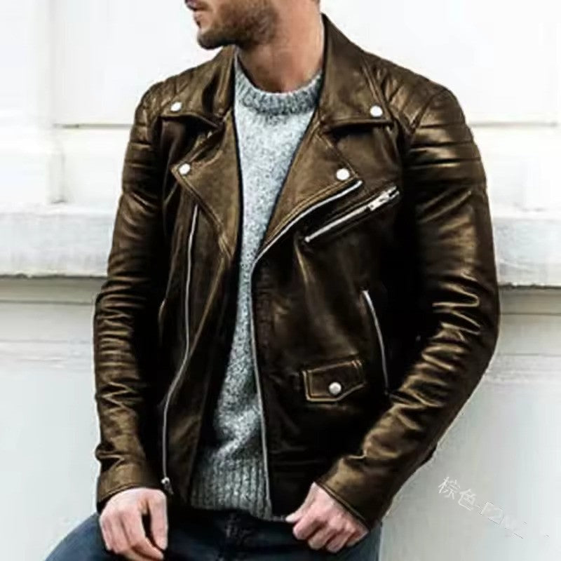 Chaqueta motera de cuero auténtico Rider