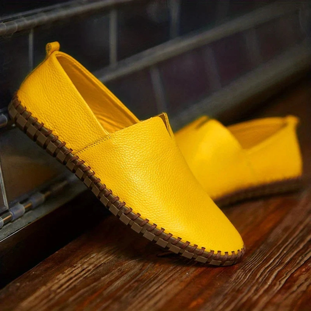 Mocasines Elegantes Mate de Cuero Genuino Sin Talón