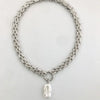 Collar de perlas barrocas de agua dulce con cadena de oro y plata