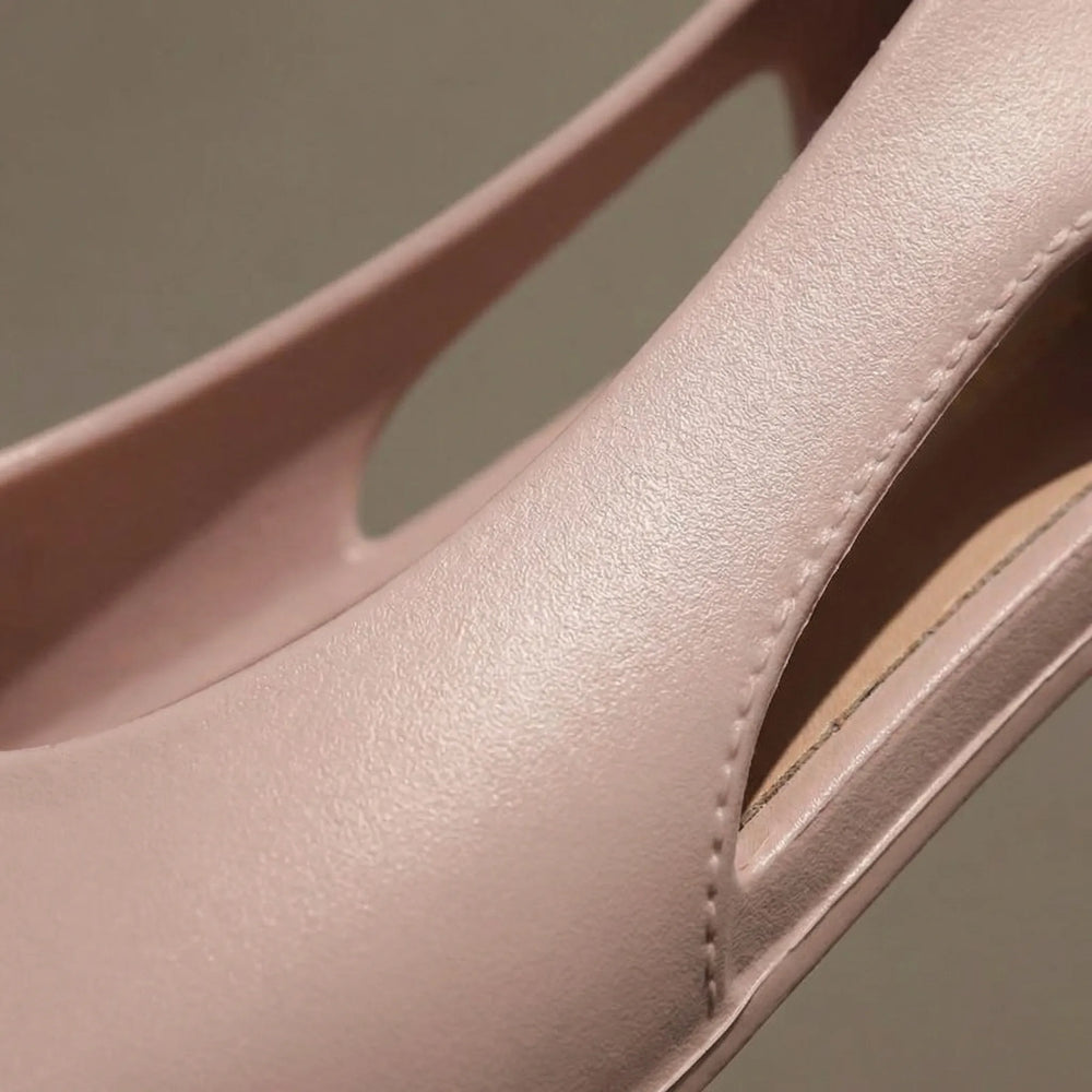 Sandalette - Sandalia de tacón de bloque con puntera abierta para mujer