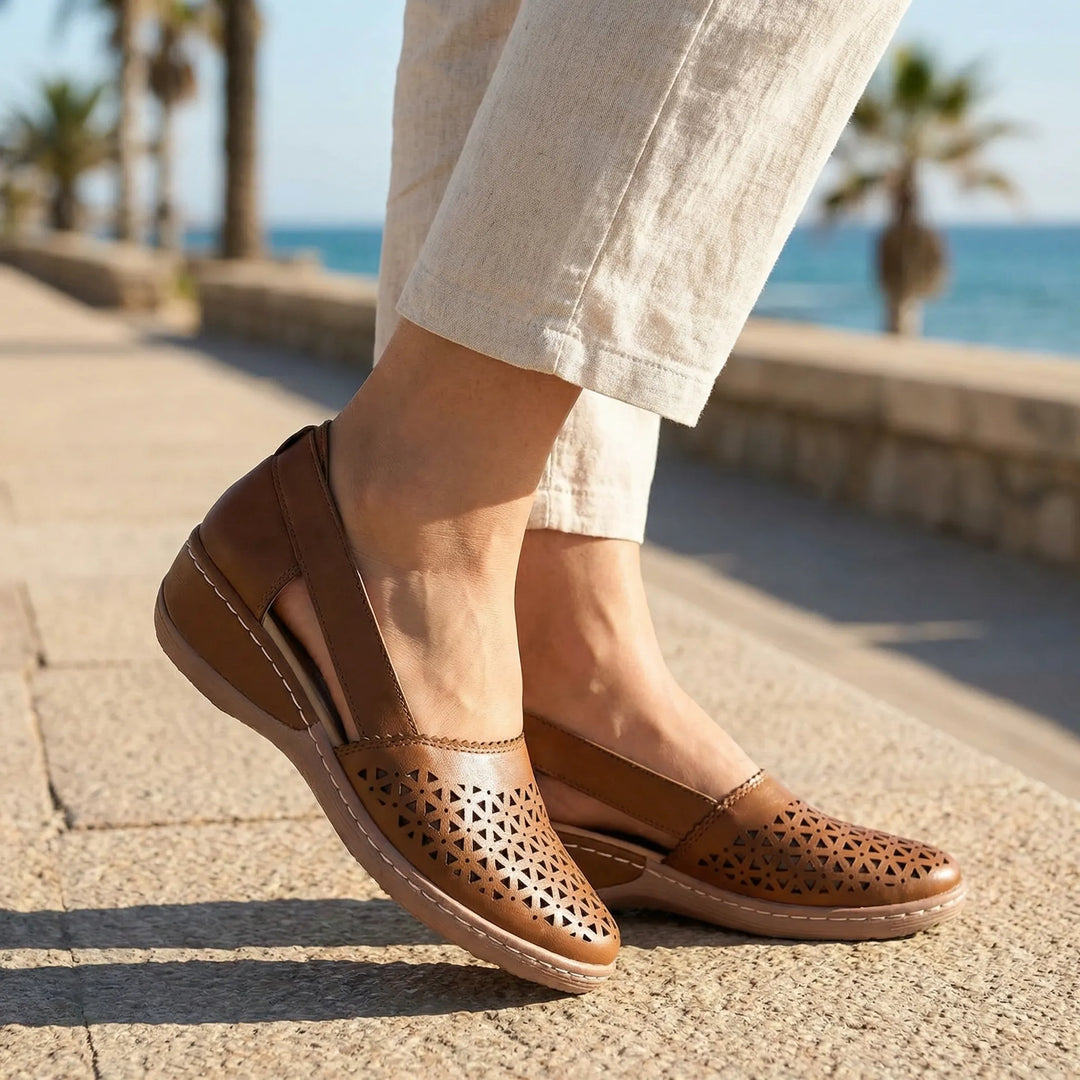 Sandrift - Sandalias de cuña sin cordones para mujer