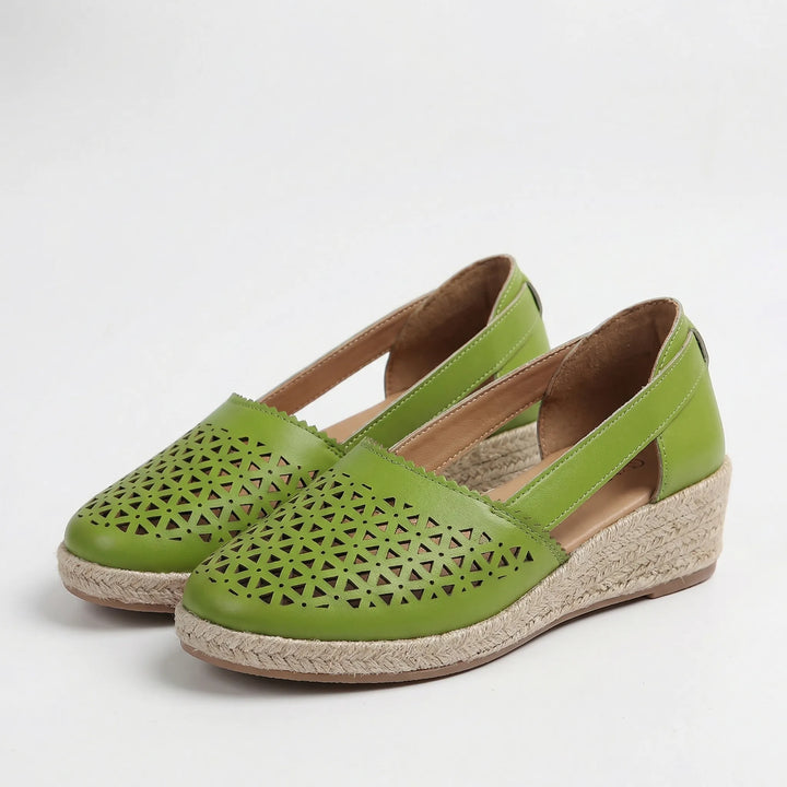 Sandriva - Alpargatas planas de cuña sin cordones