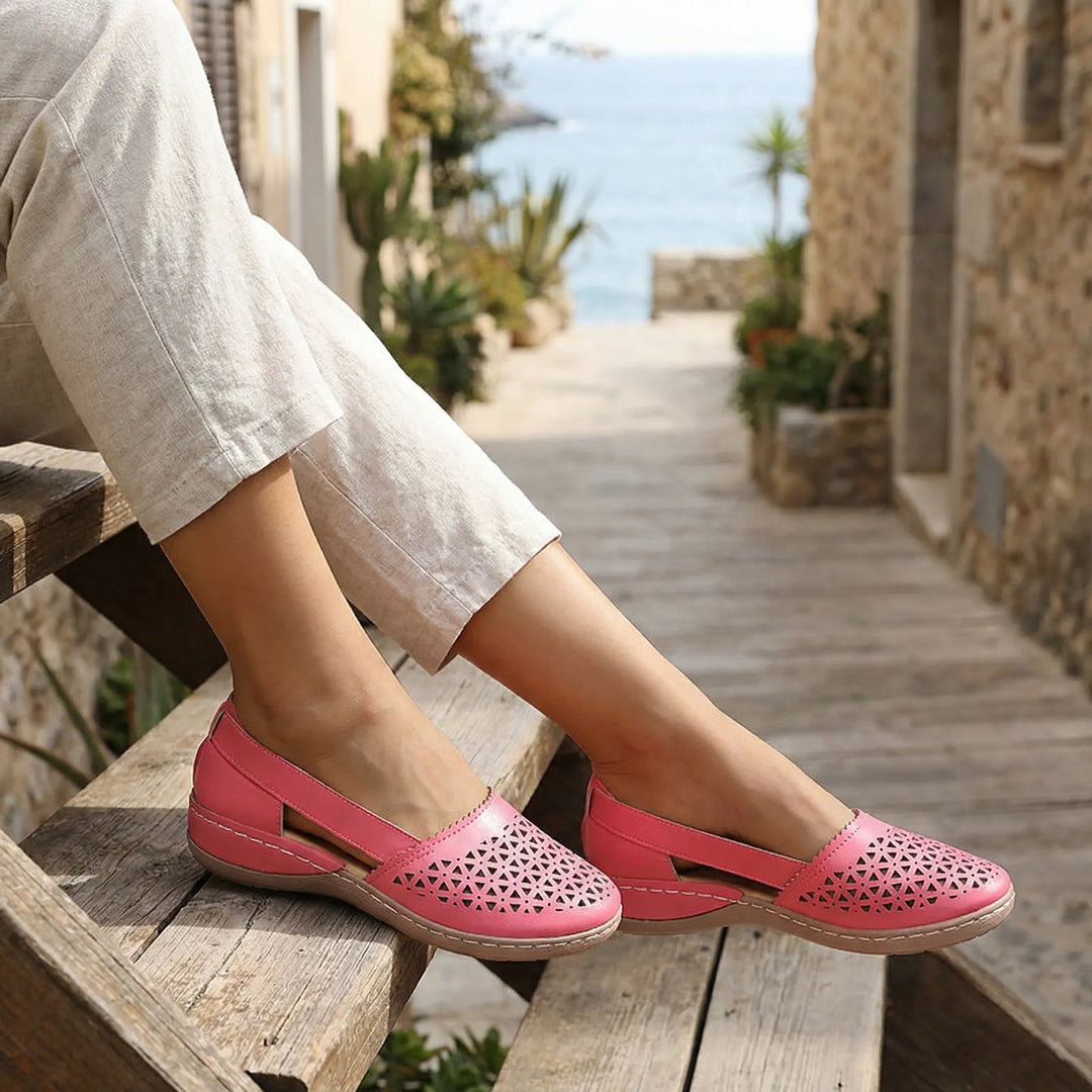 Sandriva - Alpargatas planas de cuña sin cordones