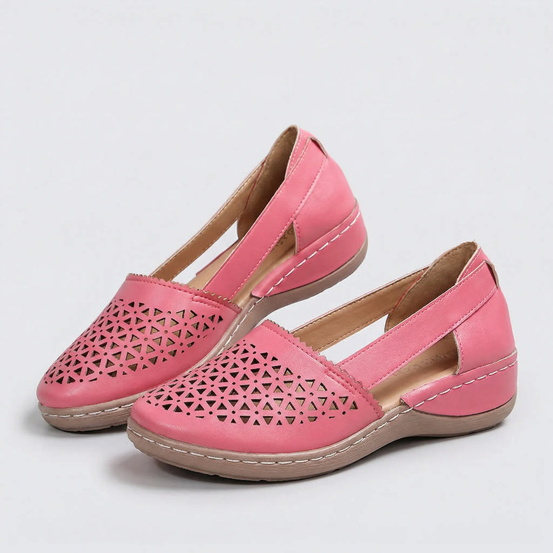 Sandriva - Alpargatas planas de cuña sin cordones