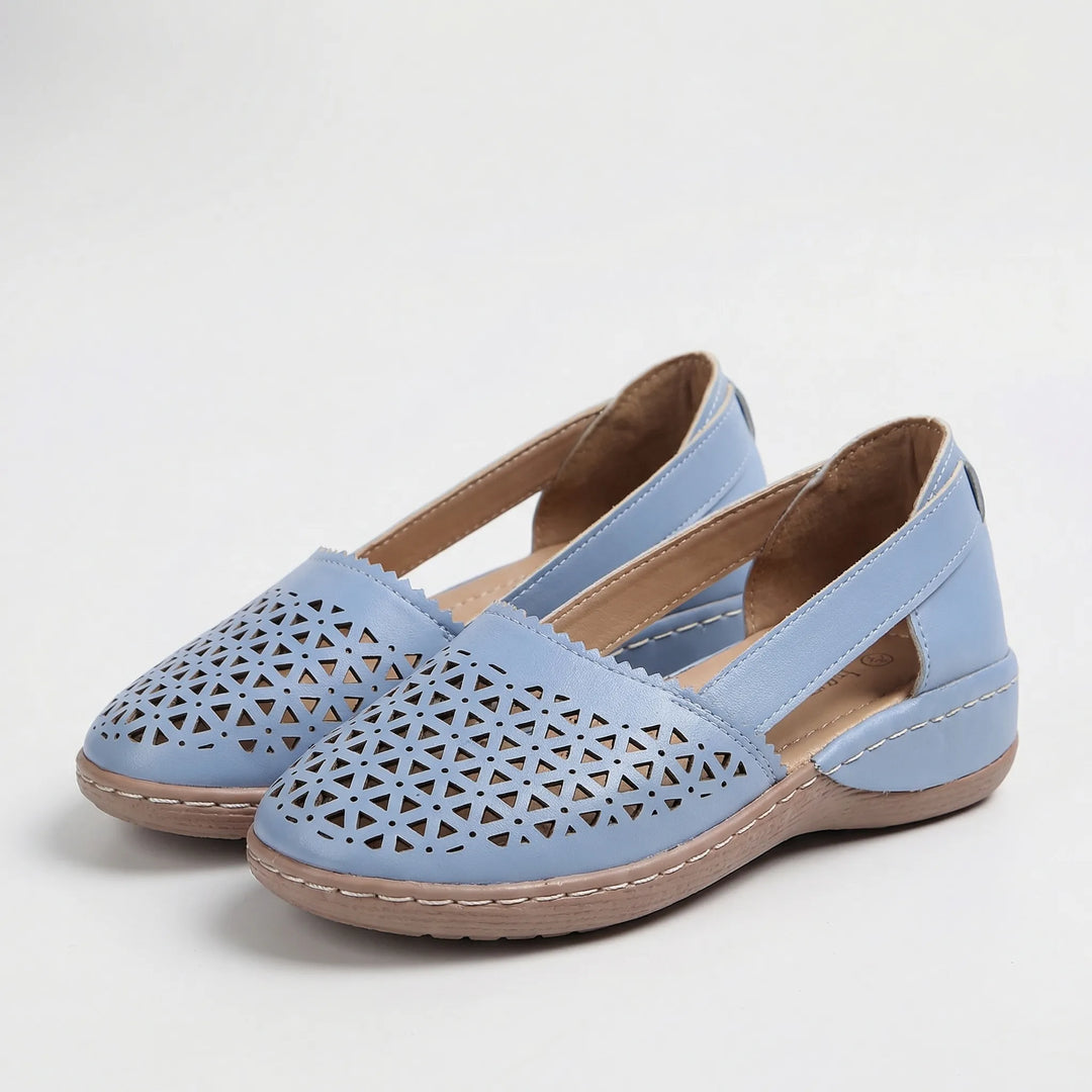 Sandriva - Alpargatas planas de cuña sin cordones