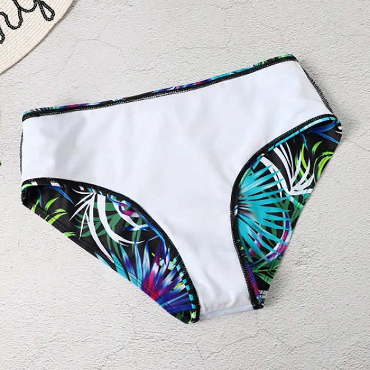 Mary - Bikini de Alta Cintura con Estampado de Hojas para Mujer