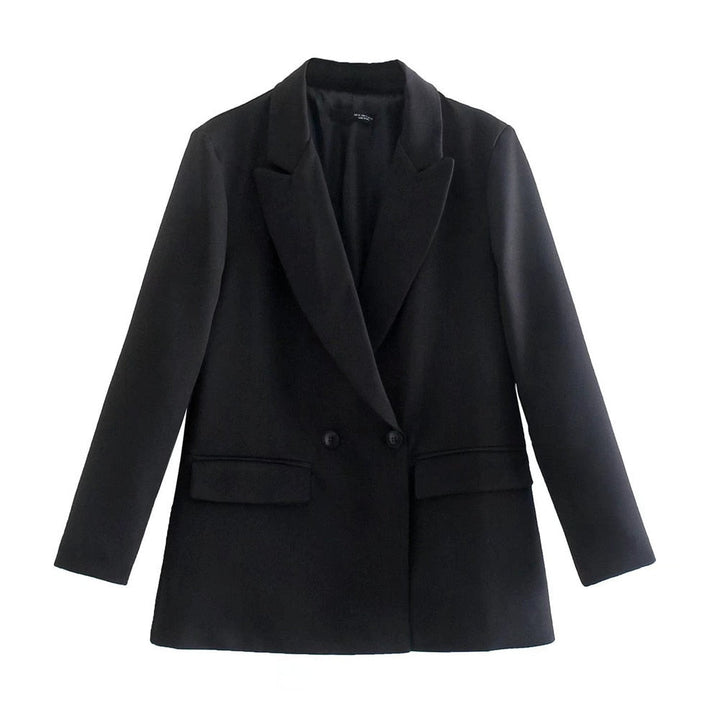 Elegante chaqueta de doble botonadura para mujer